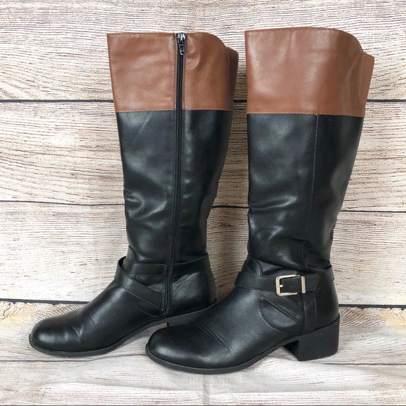 Style & Co. Shoes - Style & Co |  Venesa Black-Brown Riding Boots